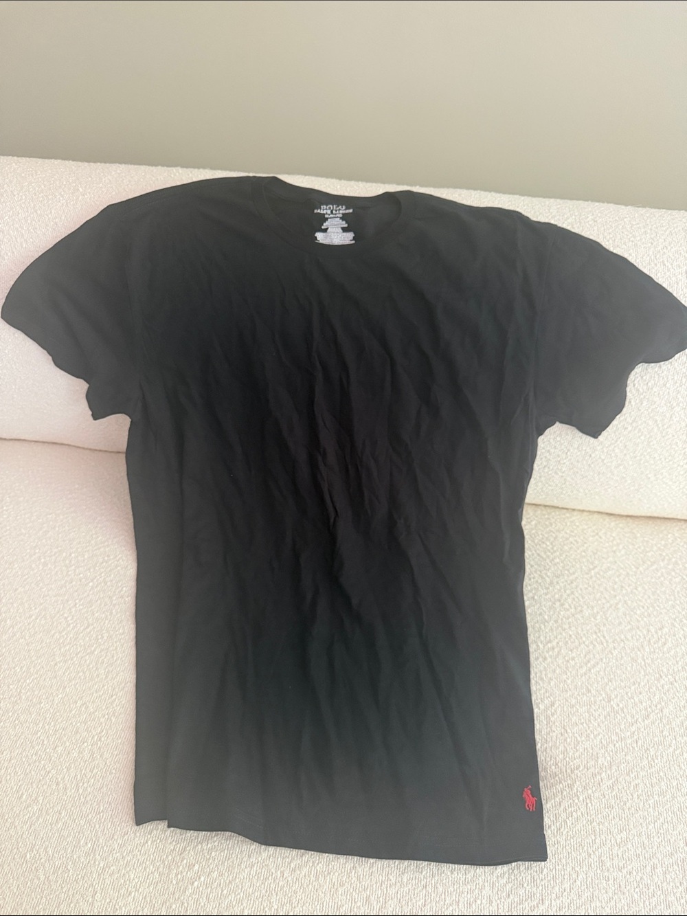 POLO BY RALPH LAUREN Black Short Sleeve Tee Crew Neck w/ Red Pony Logo Cotton XL